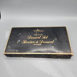 Vintage 15 Piece Gold Plated Dessert Set Japan Pastry Forks Spoons New